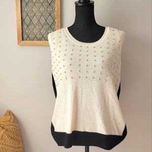 Elie Tahari Beeded Sleevless Top